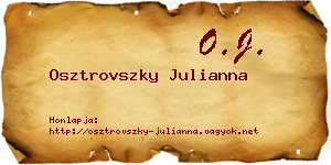Osztrovszky Julianna névjegykártya